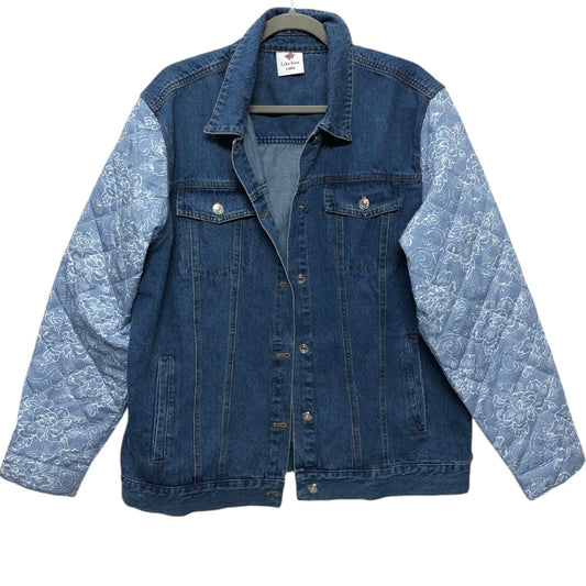 Jacket Denim By Clothes Mentor In Blue, Size:L