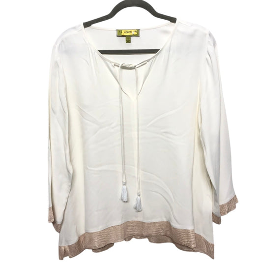 Top 3/4 Sleeve By Sigrid Olsen In Ivory, Size:S