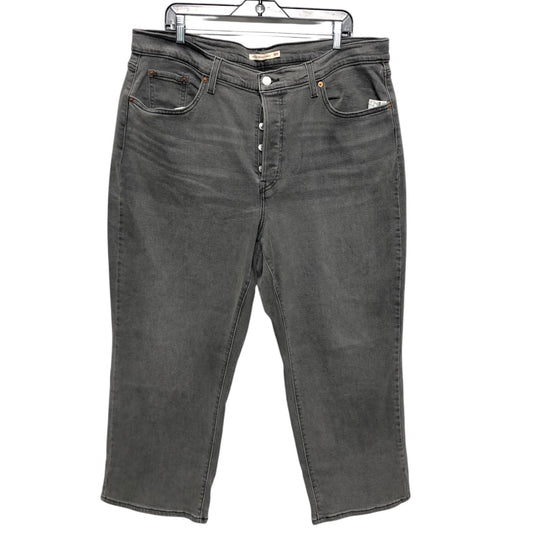 Jeans Straight By Levis In Grey Denim, Size:18