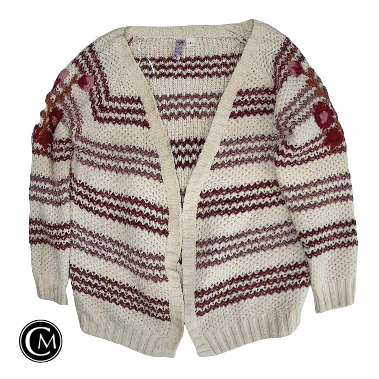 Sweater Cardigan By Alya In Beige, Size: S