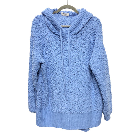 Sweatshirt Hoodie By Zenana Outfitters In Blue, Size:L