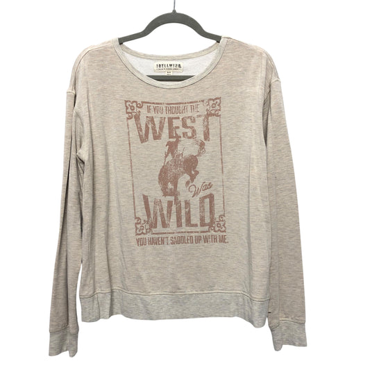 Sweatshirt Crewneck By Clothes Mentor In Beige, Size:S