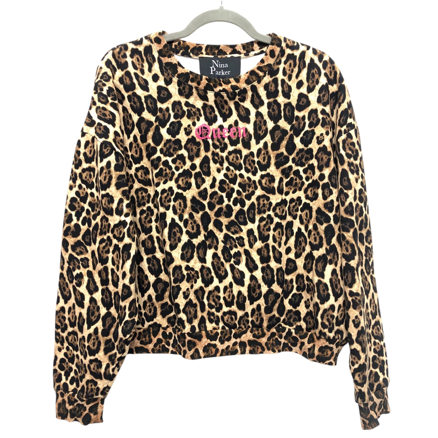 Sweatshirt Crewneck By Clothes Mentor In Leopard Print, Size:1X