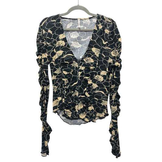 Top Ls By Free People In Black & Cream, Size:L