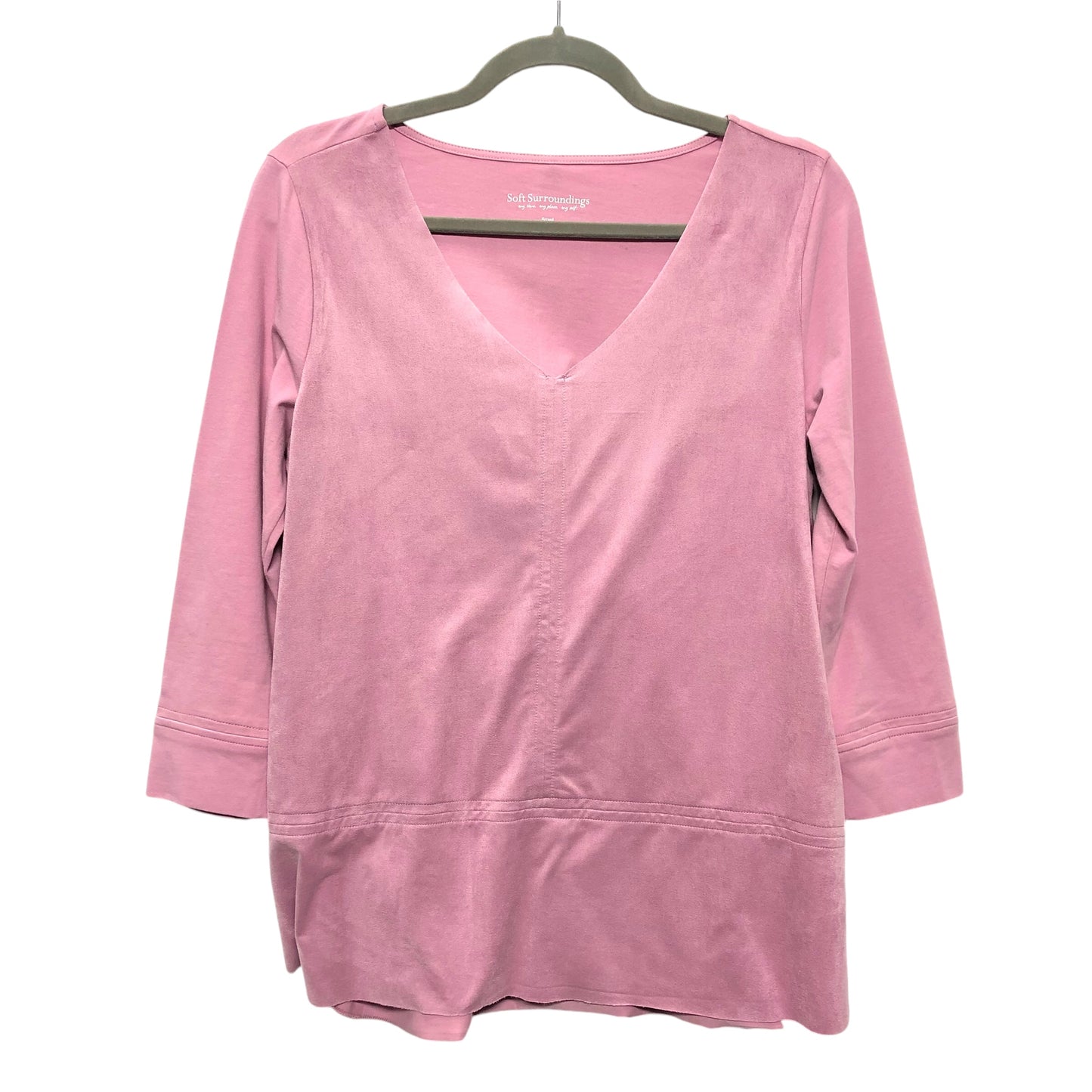 Top 3/4 Sleeve By Soft Surroundings In Pink, Size:S