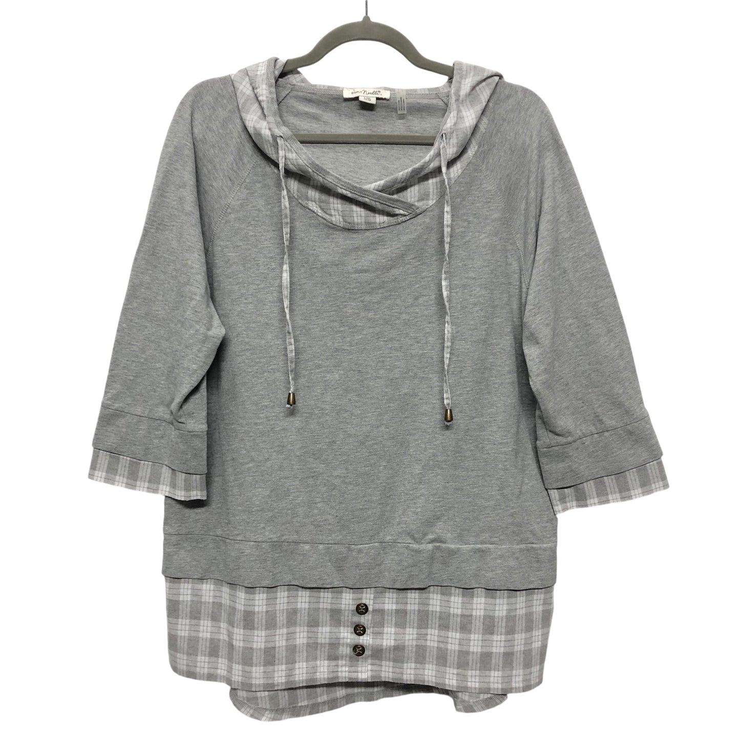 Sweatshirt Hoodie By Simply Noelle In Grey, Size:L