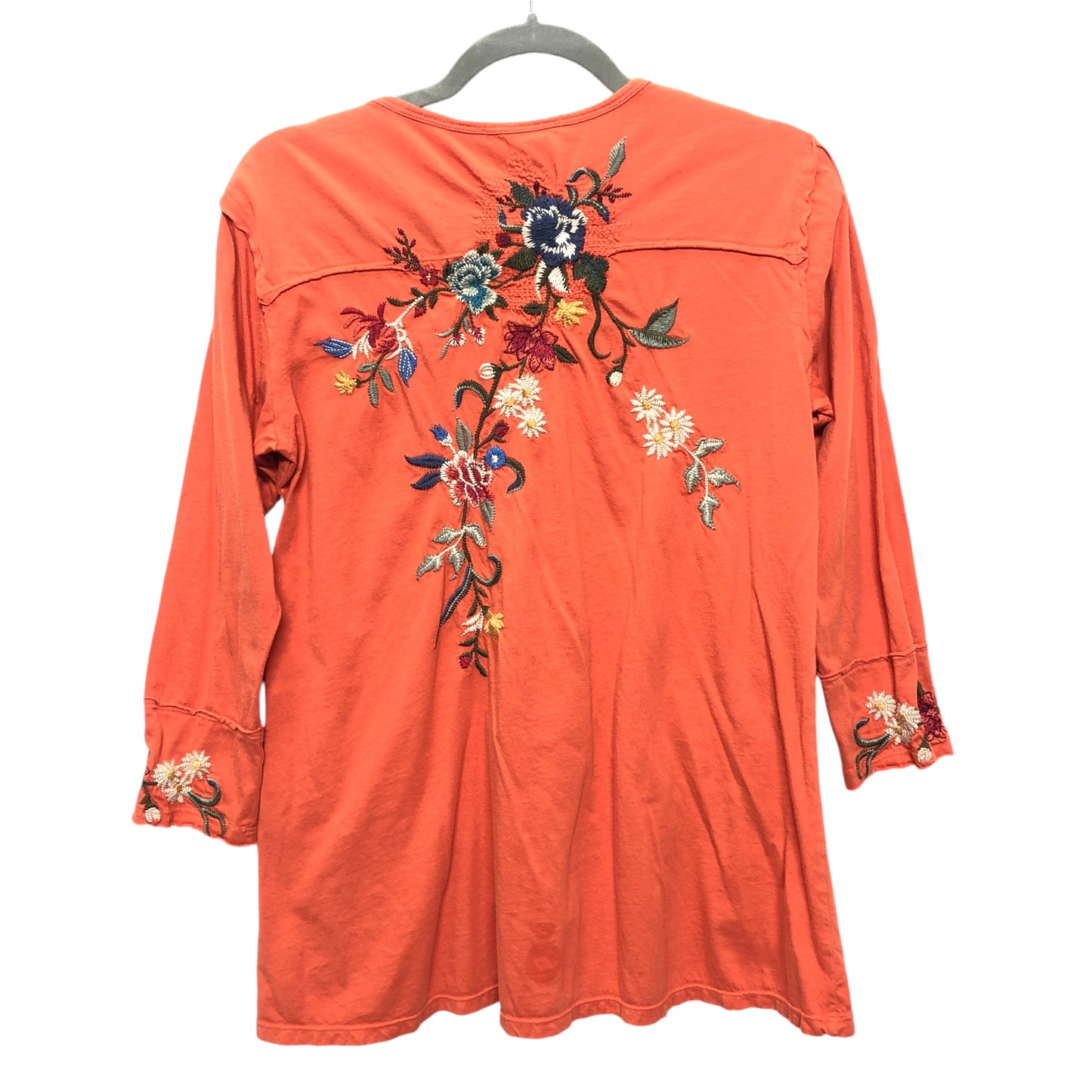 Top 3/4 Sleeve By Johnny Was In Orange, Size:S