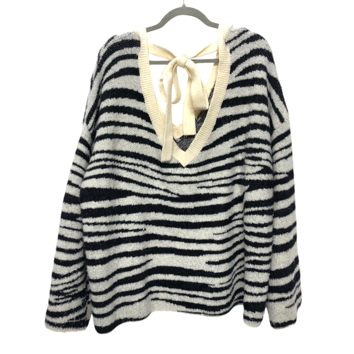 Sweater By Pol In Black & Cream, Size:L