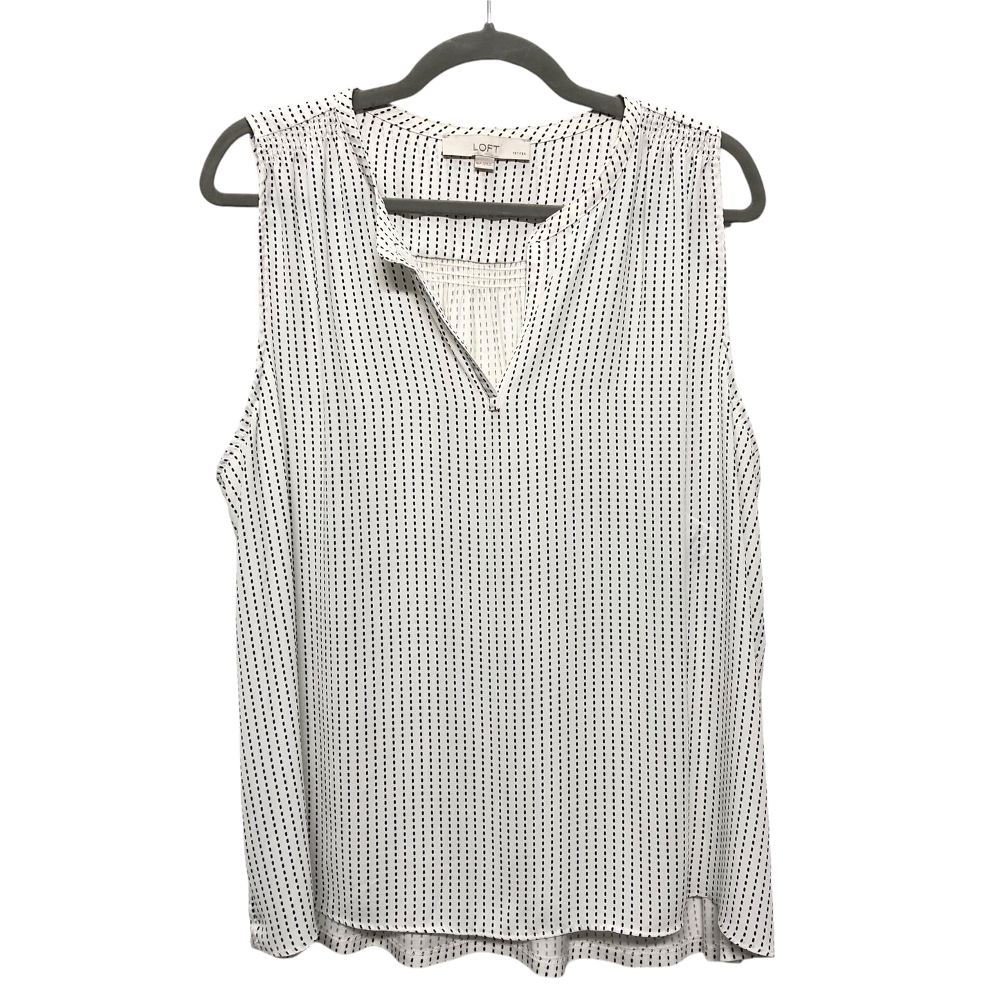 Top Sleeveless By Loft In Black & White, Size:Xlp