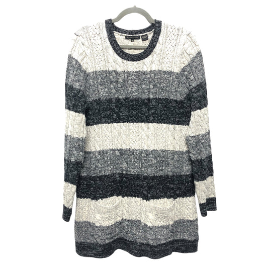 Sweater By Jeanne Pierre In Black & Grey, Size:Xl