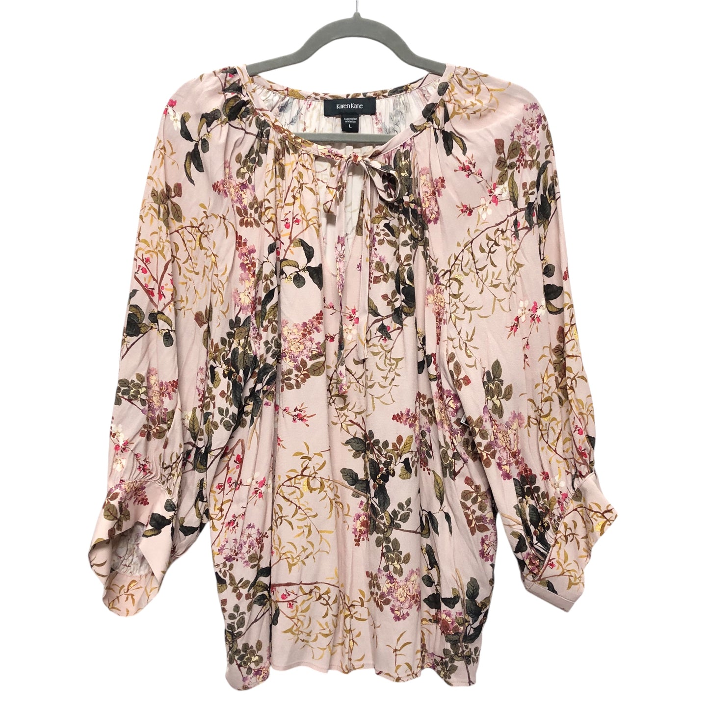 Blouse Ls By Karen Kane In Floral Print, Size:L