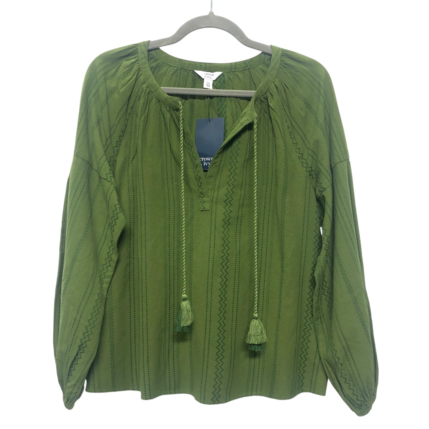 Top Ls By Crown And Ivy In Green, Size:Xs