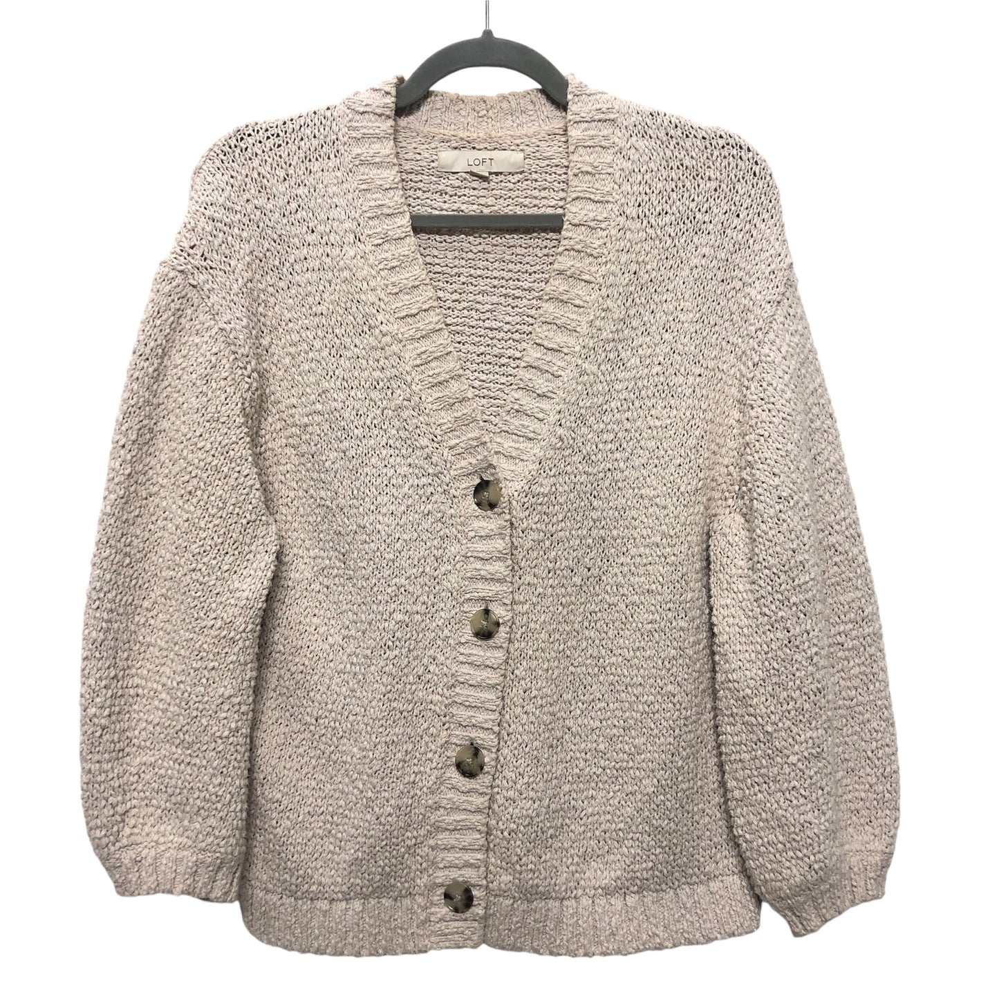 Sweater Cardigan By Loft In Beige, Size:L