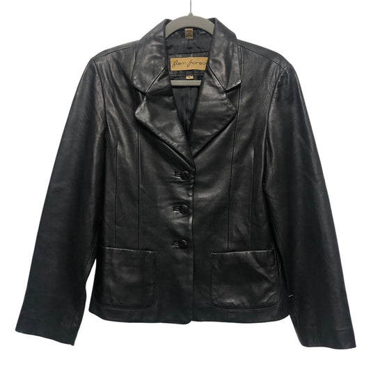 Jacket Leather By Clothes Mentor In Black, Size:M