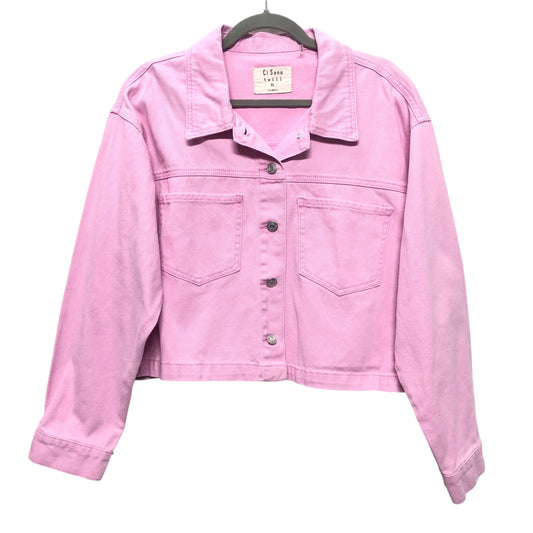 Jacket Denim By Ci Sono In Pink, Size:Xl