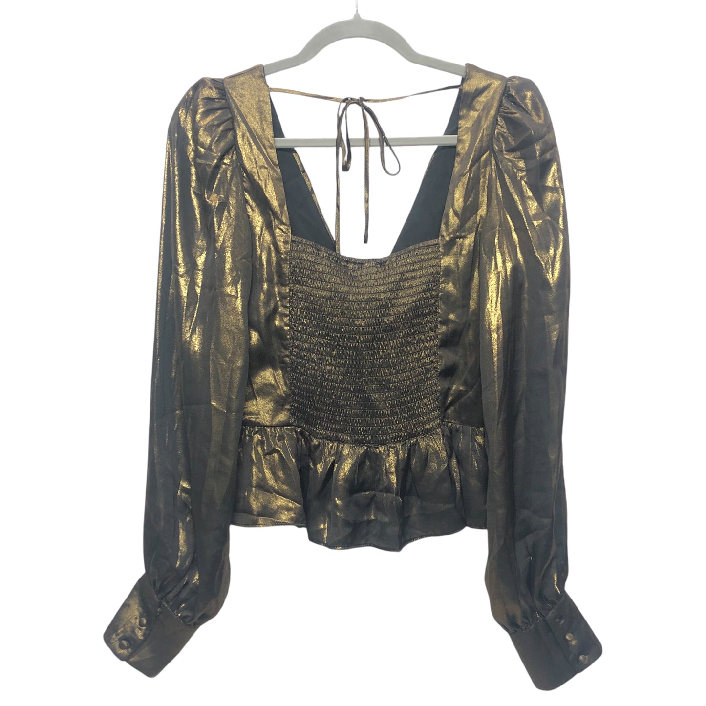 Blouse Ls By Wayf In Bronze, Size:M