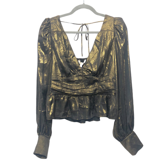 Blouse Ls By Wayf In Bronze, Size:M