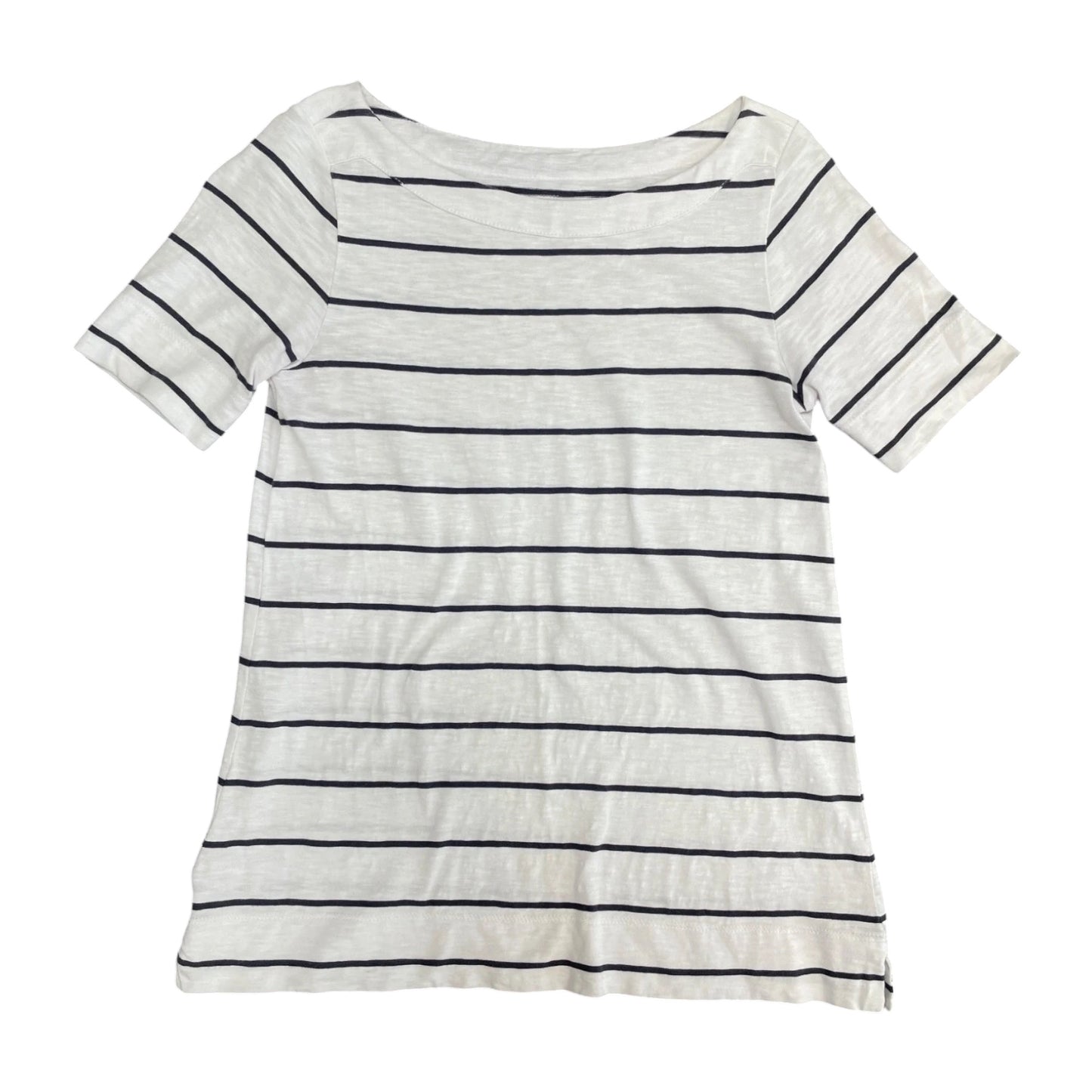 Top Short Sleeve Basic By Loft In Striped Pattern, Size: Xsp