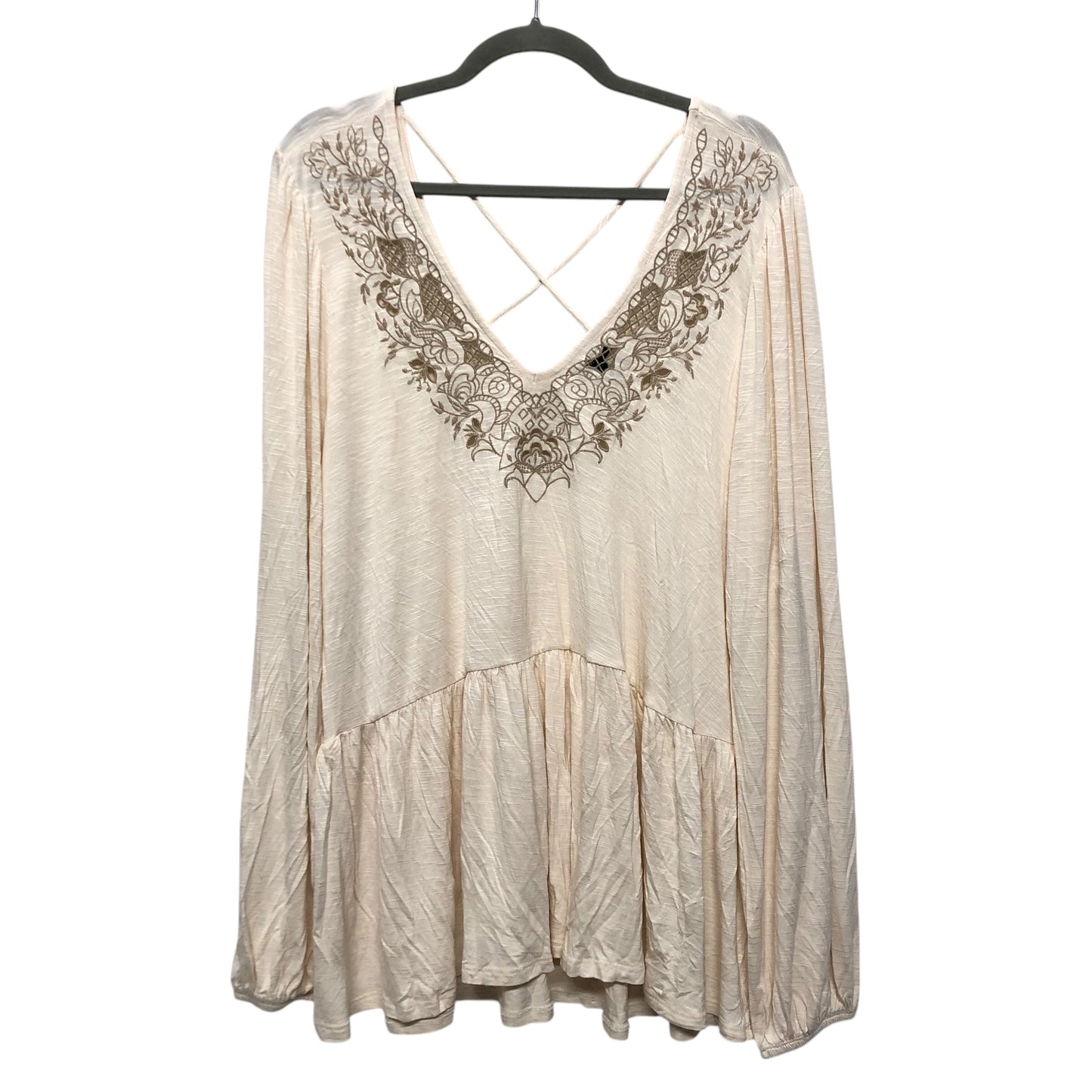 Top 3/4 Sleeve By Torrid In Cream, Size:2X