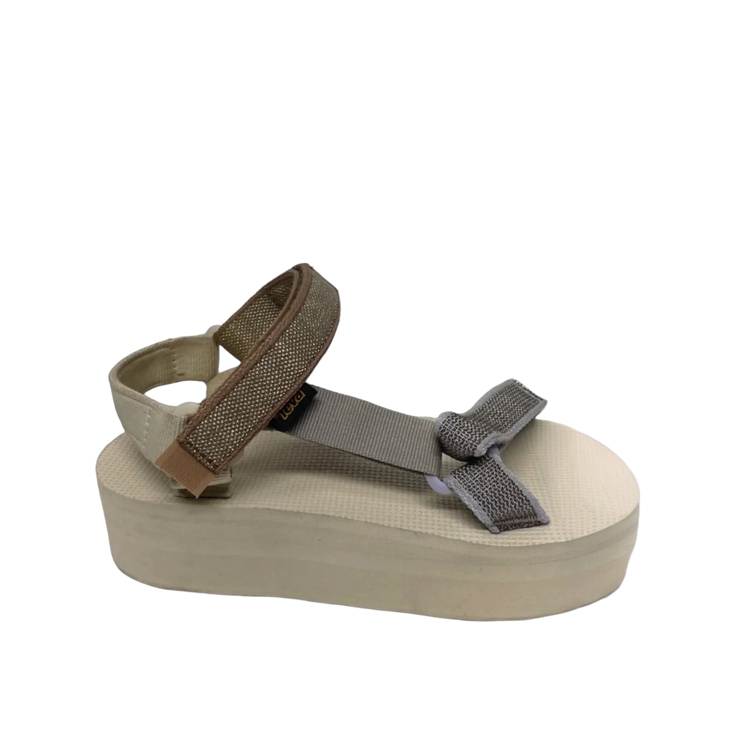 Sandals Heels Platform By Teva In Brown & Purple, Size: 9