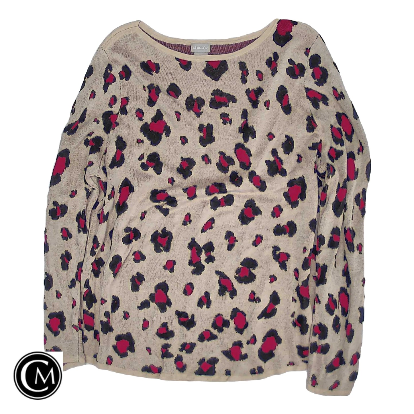 Sweater By Chicos In Black & Tan, Size: Xl image 1