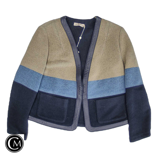 Jacket Designer By Tory Burch In Blue & Tan, Size: 6 image 1
