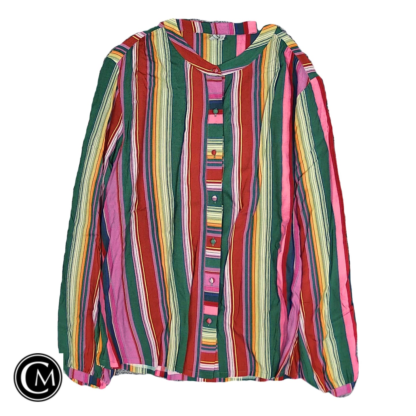Blouse Ls By Blank London In Green & Pink, Size: Xl image 1