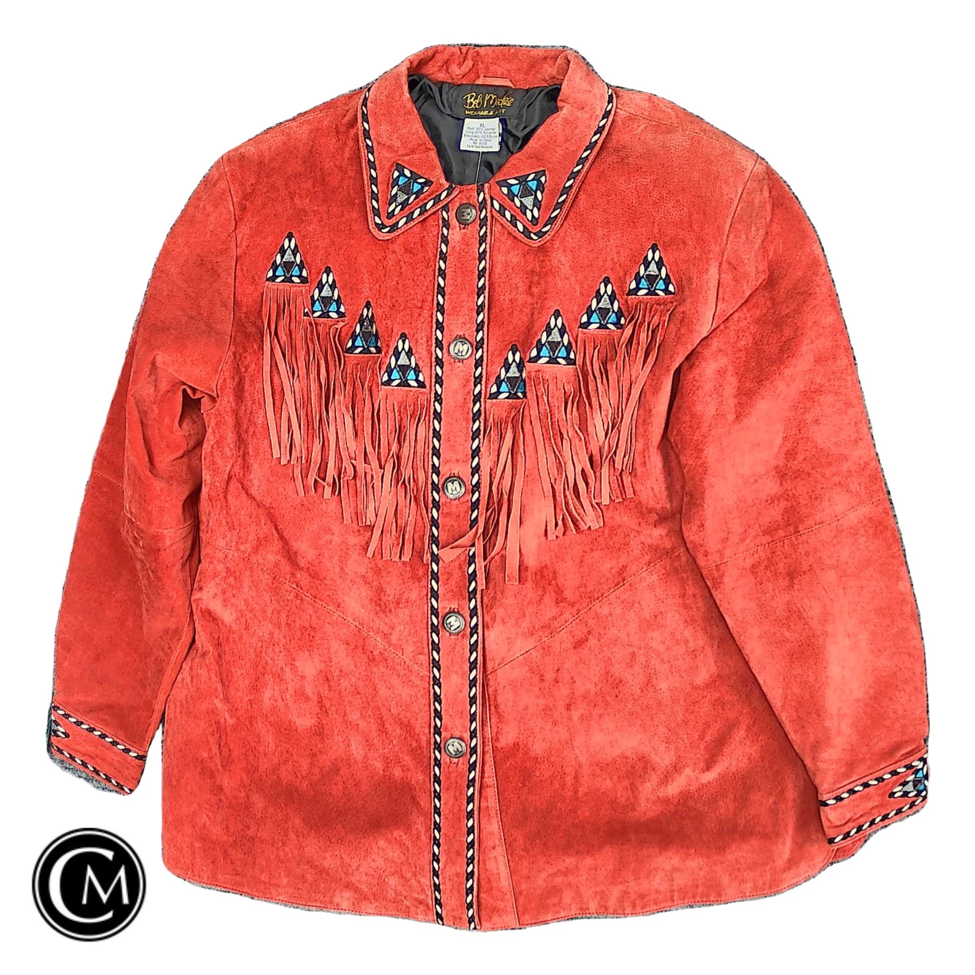Jacket Leather By Bob Mackie Qvc In Orange, Size: Xl image 1