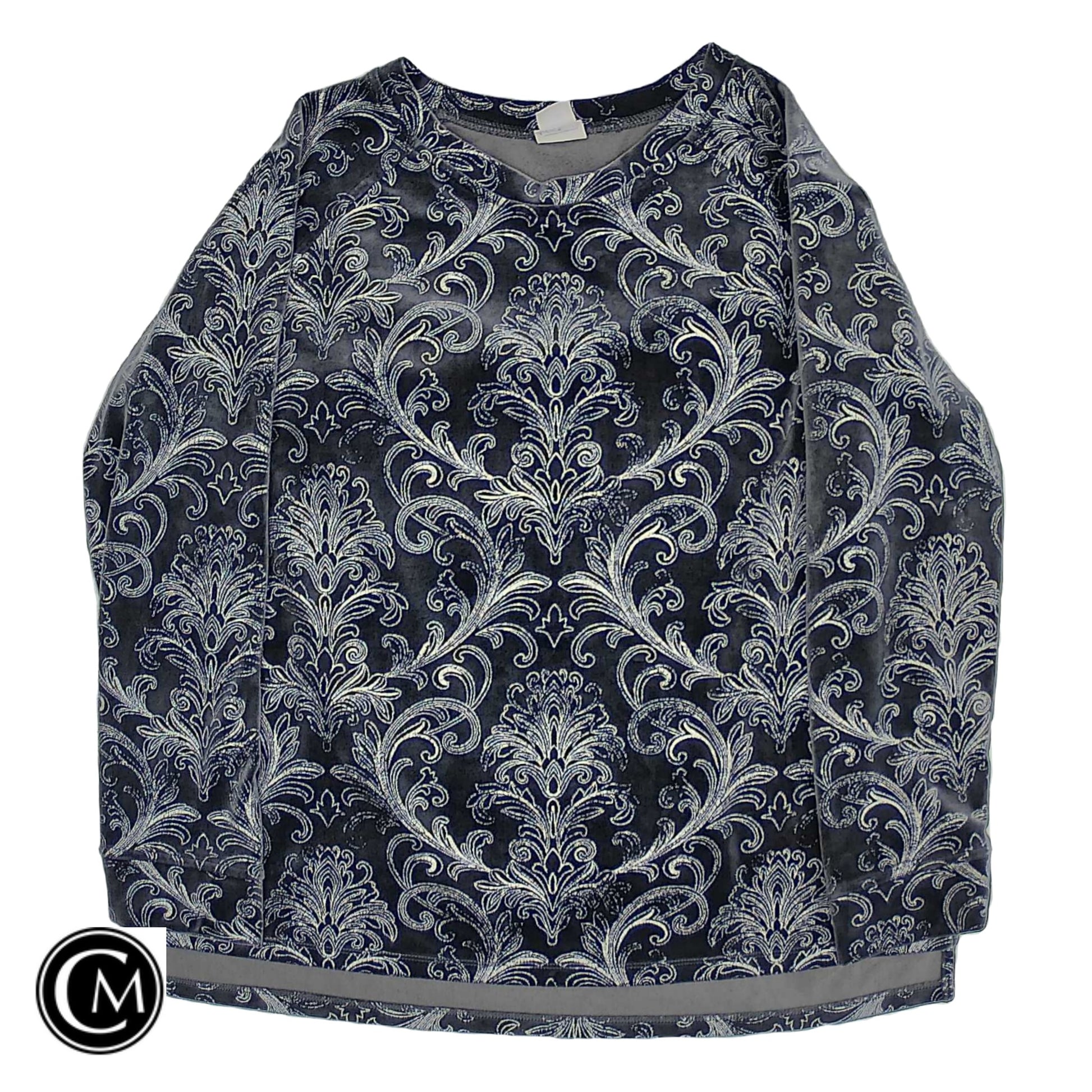 Sweatshirt Crewneck By Chicos In Grey & Silver, Size: L image 1