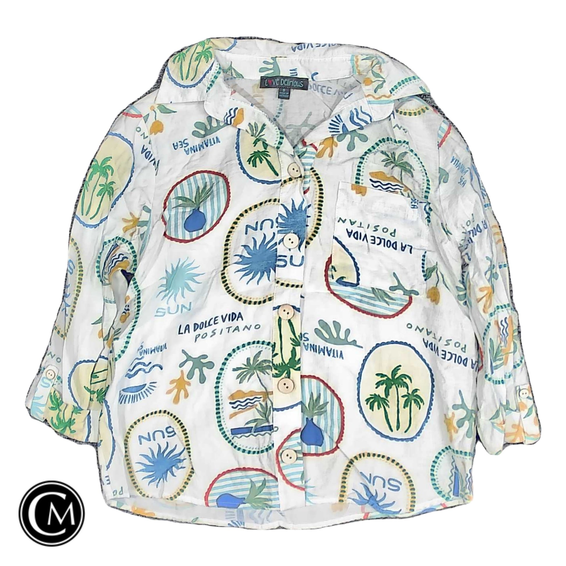 Top Ss By Clothes Mentor In Blue & White, Size: S image 1