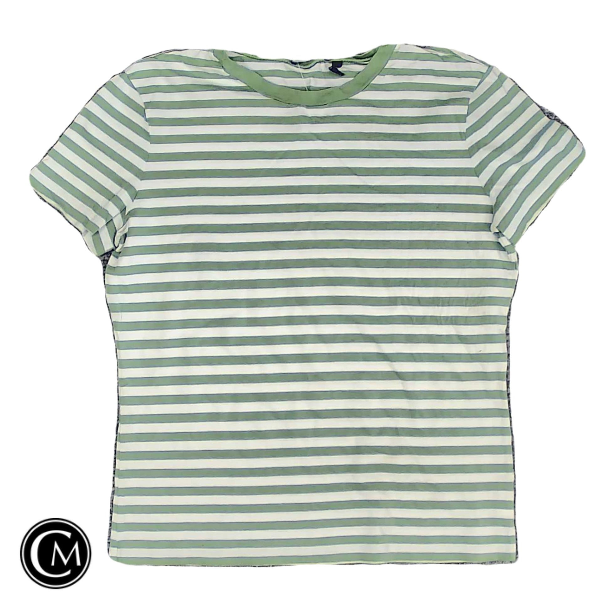 Top Ss Basic By Theory In Green & White, Size: M image 1