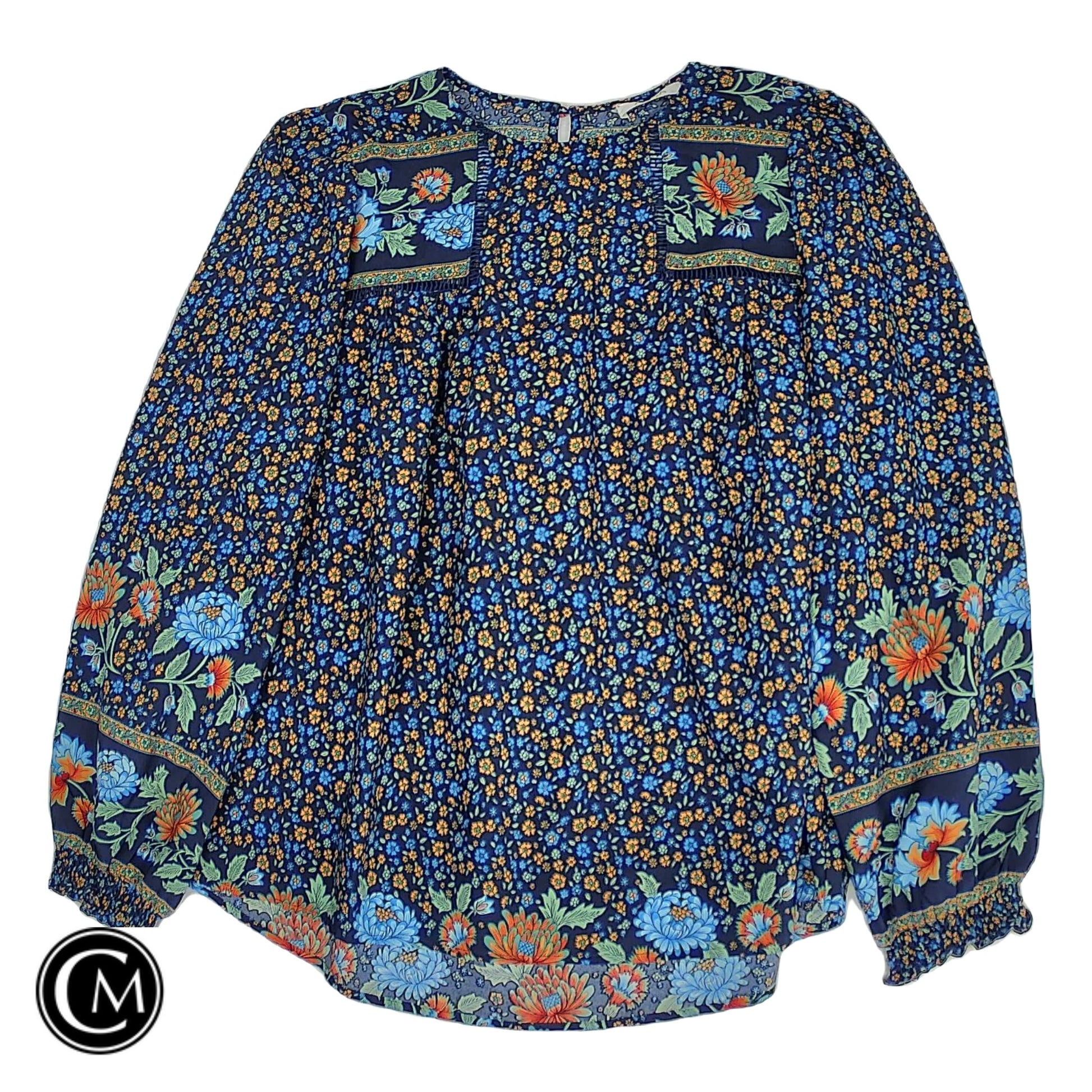 Blouse Ls By Clothes Mentor In Blue, Size: M image 1