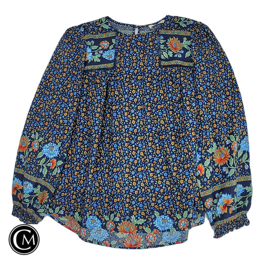 Blouse Ls By Clothes Mentor In Blue, Size: M image 1