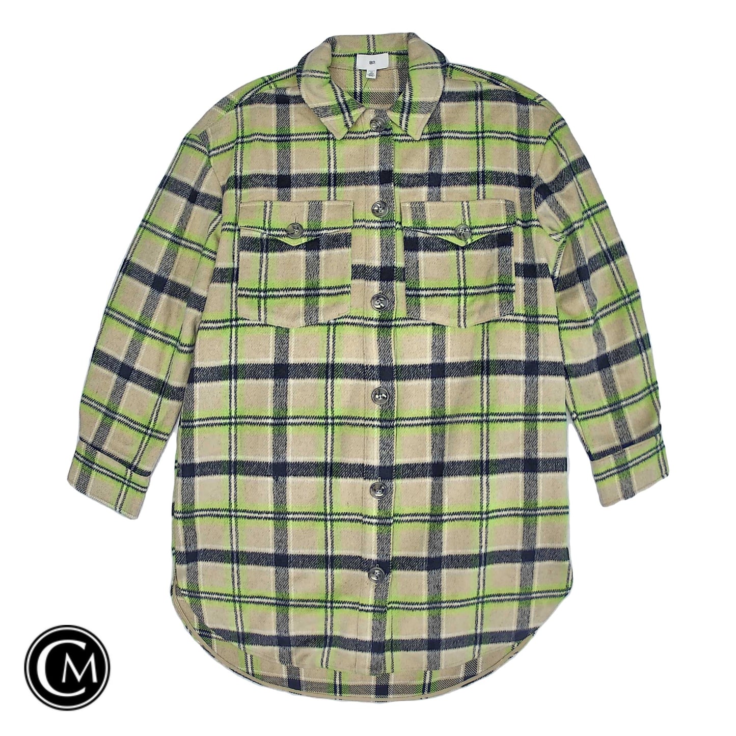 Jacket Shirt By Bp In Black & Tan, Size: M image 1