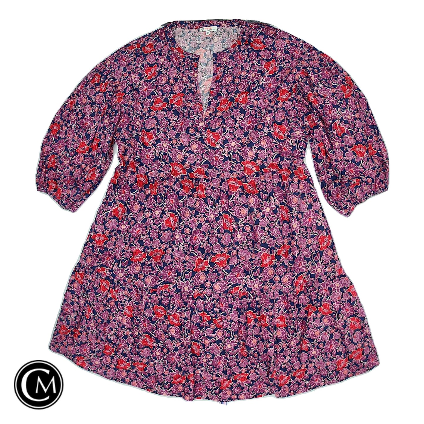 Dress Casual Short By Sundry In Orange & Purple, Size: S image 1