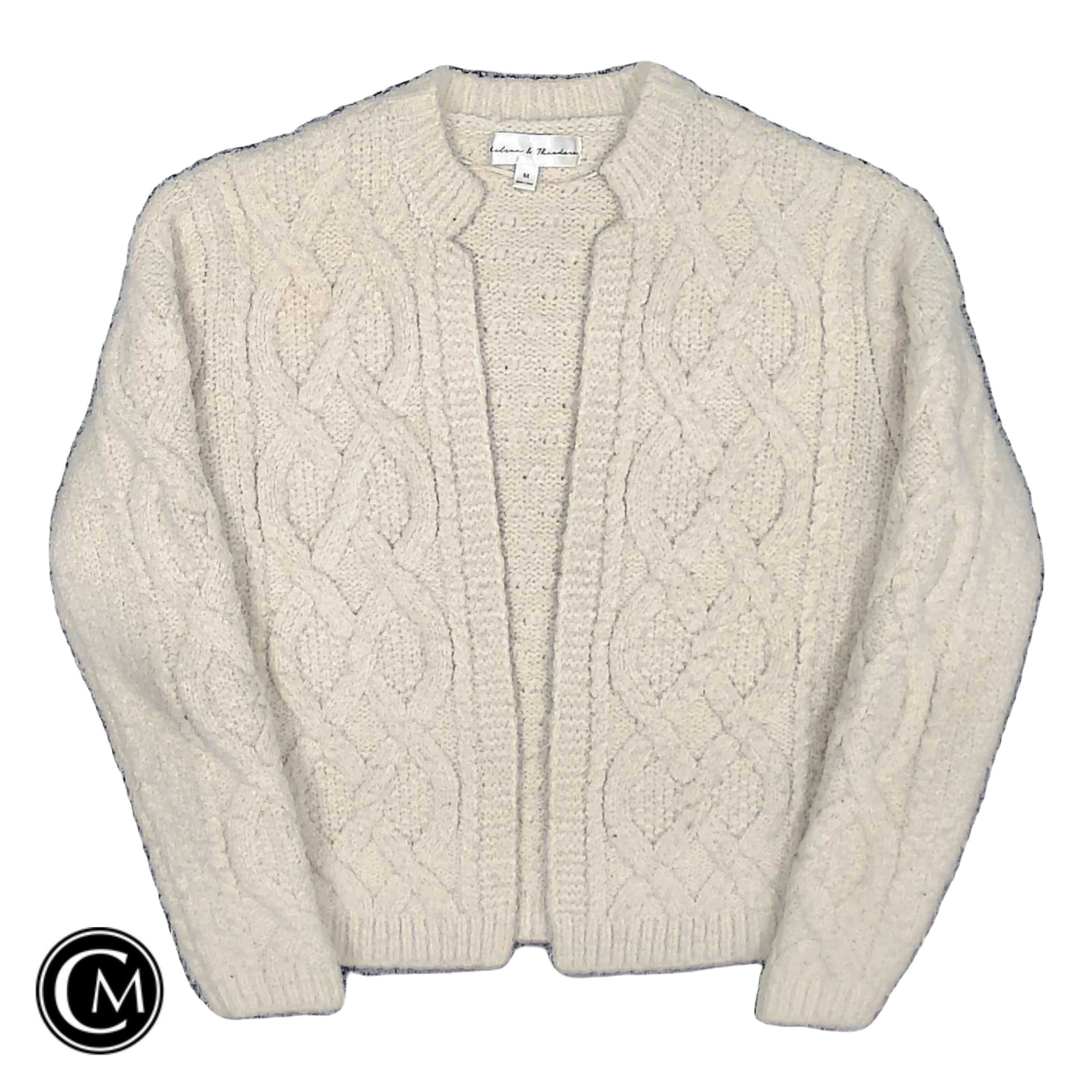 Sweater Cardigan By Chelsea And Theodore In Cream, Size: M image 1