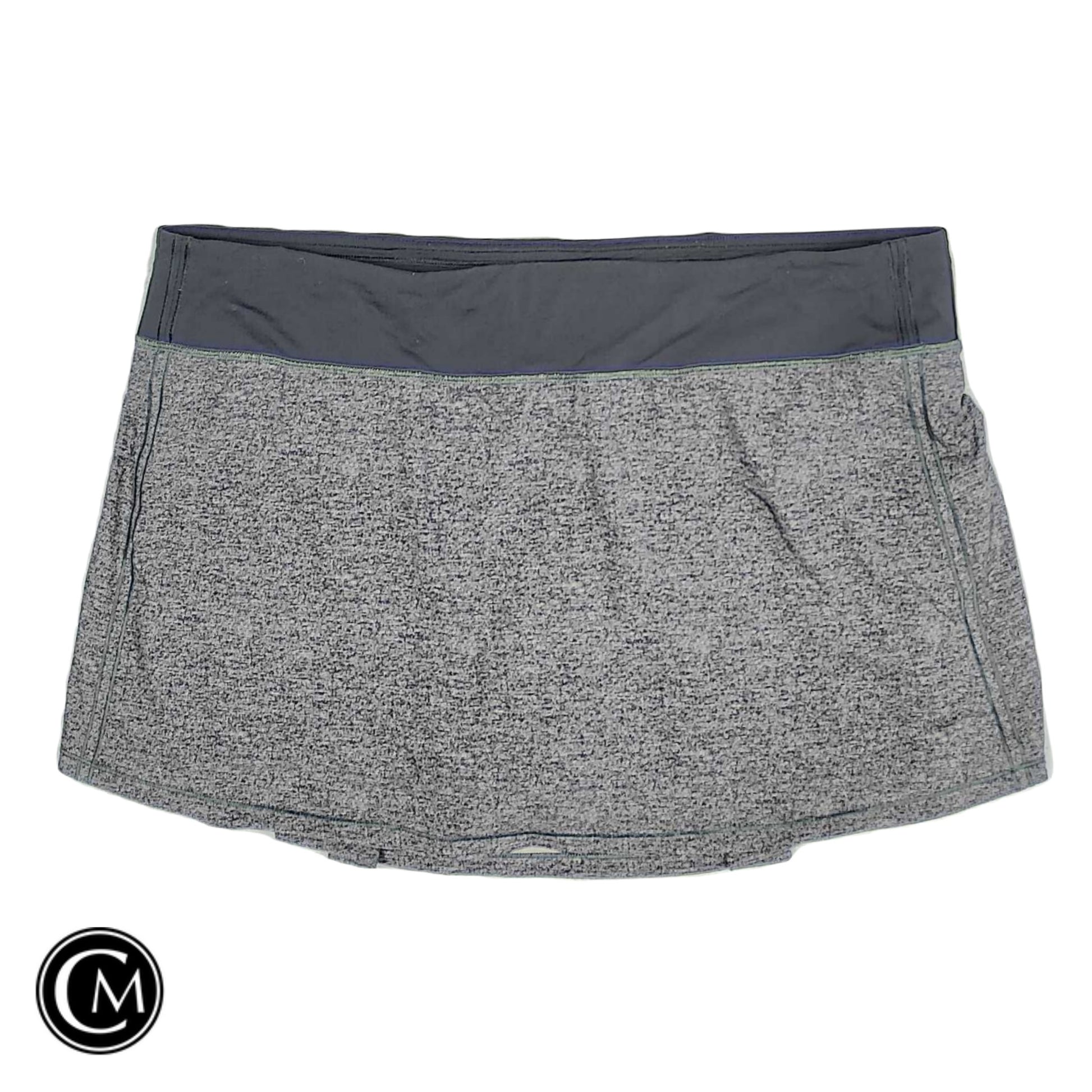 Athletic Skort By Lululemon In Black & Grey, Size: 16 image 1