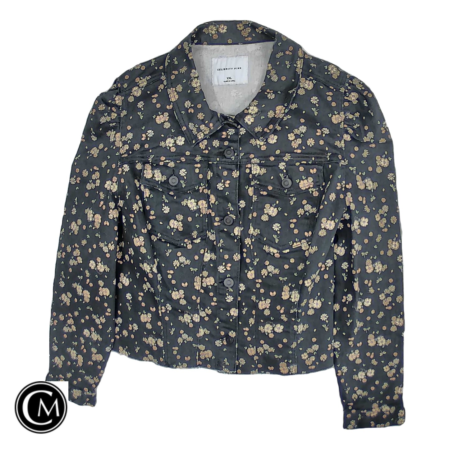 Jacket Denim By Celebrity Pink In Black & Pink, Size: Xxl image 1
