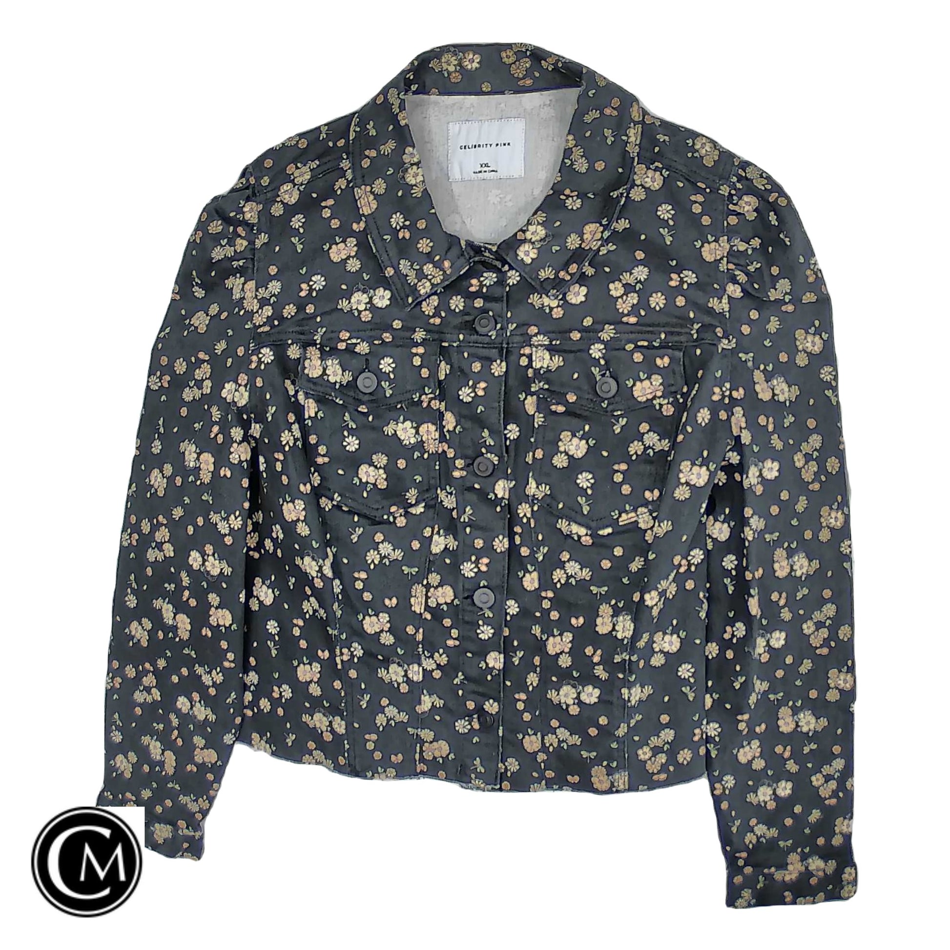 Jacket Denim By Celebrity Pink In Black & Pink, Size: Xxl image 1