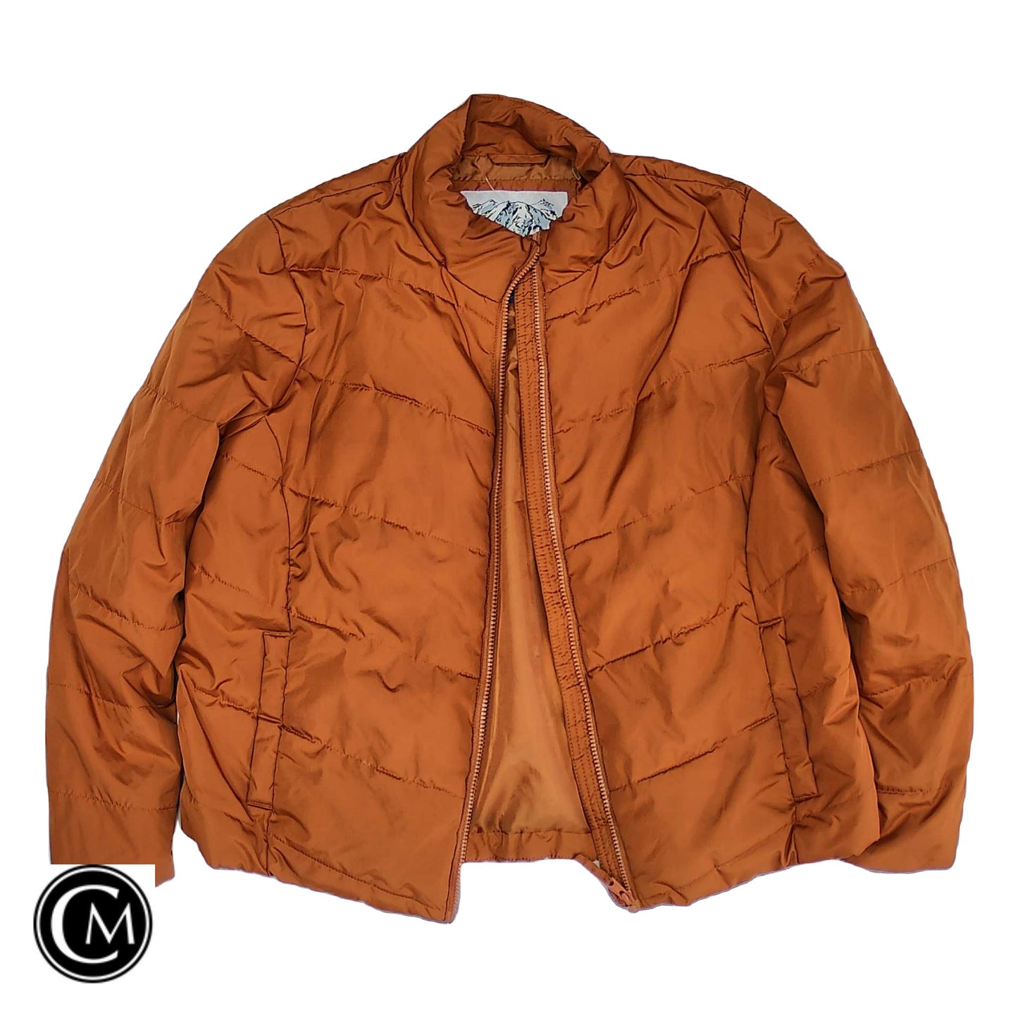 Jacket Puffer & Quilted By Cole-Haan In Orange, Size: Xl image 1