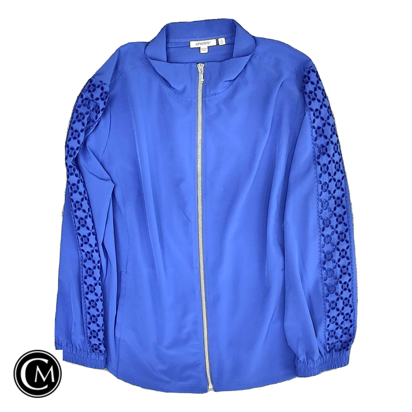 Athletic Jacket By Chicos In Blue, Size: Xl image 1