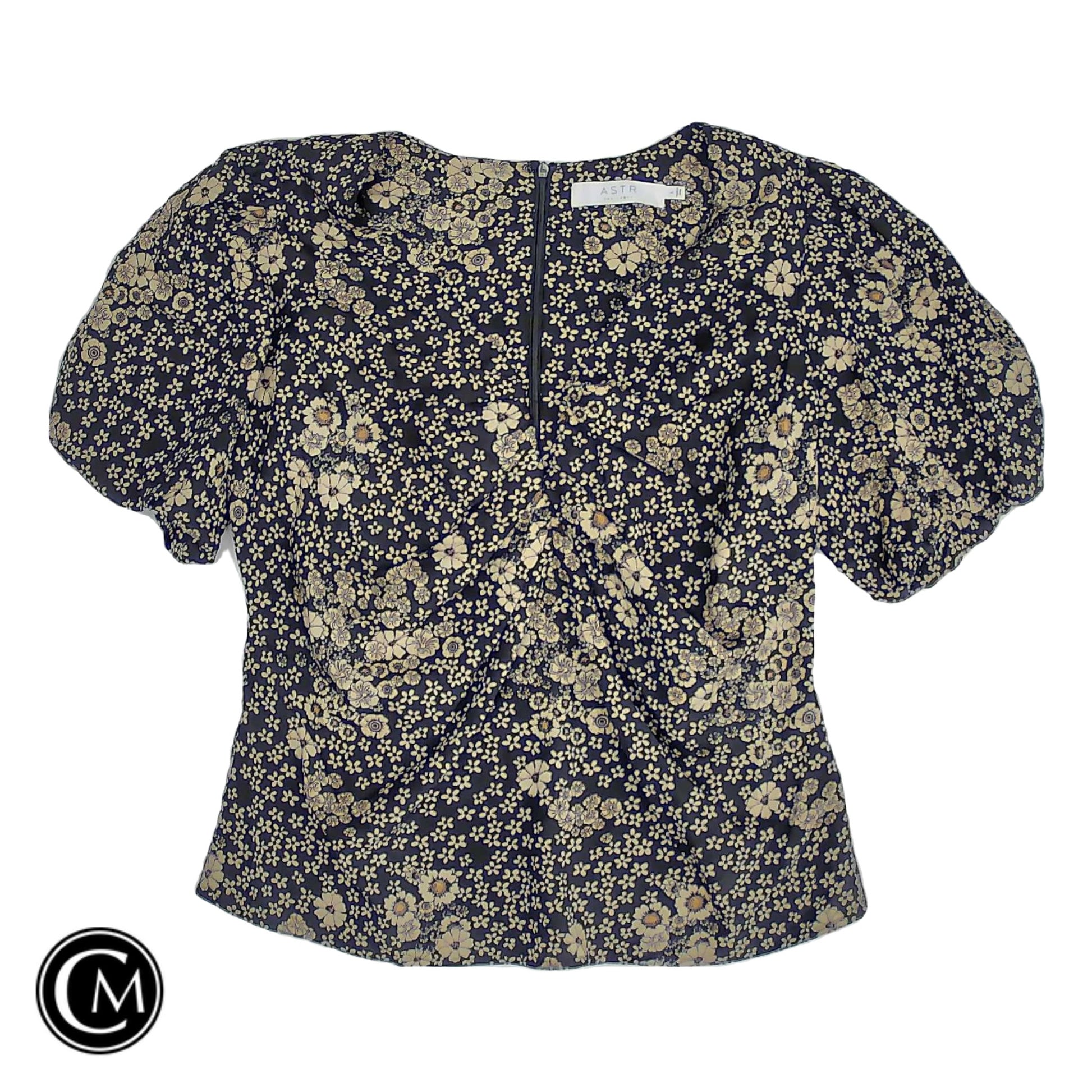 Blouse Ss By Astr In Black & Cream, Size: L image 1