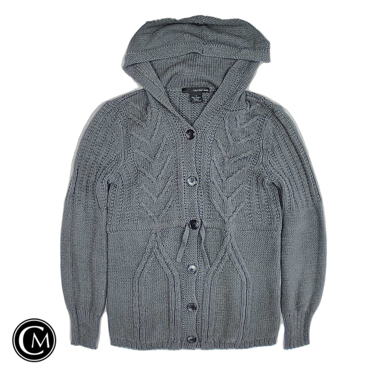 Sweater Cardigan By Calvin Klein In Grey, Size: M image 1