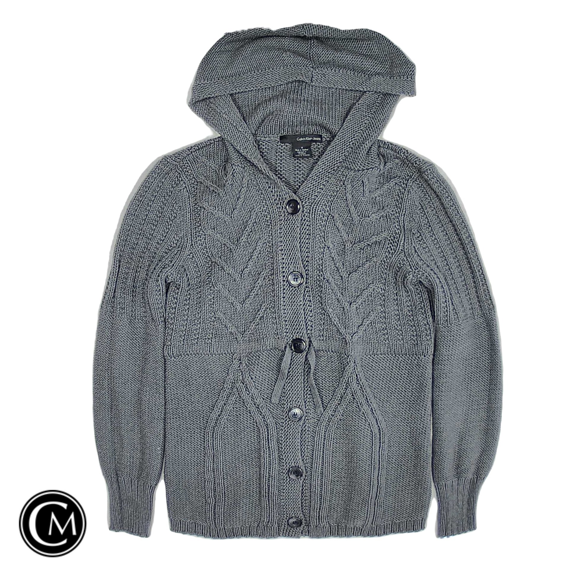 Sweater Cardigan By Calvin Klein In Grey, Size: M image 1