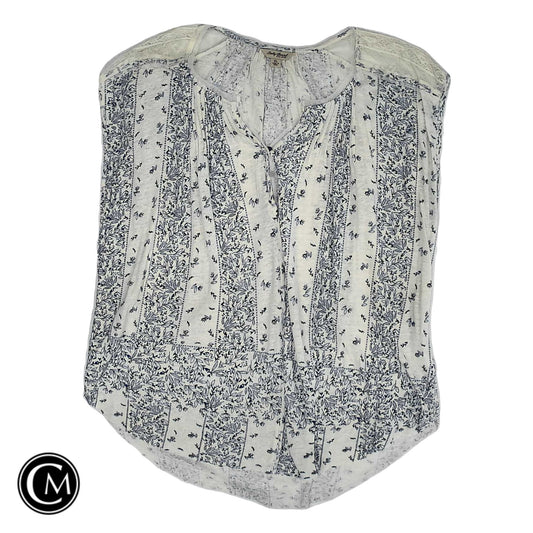 Top Sleeveless By Lucky Brand In Blue & Cream, Size: Xl image 1
