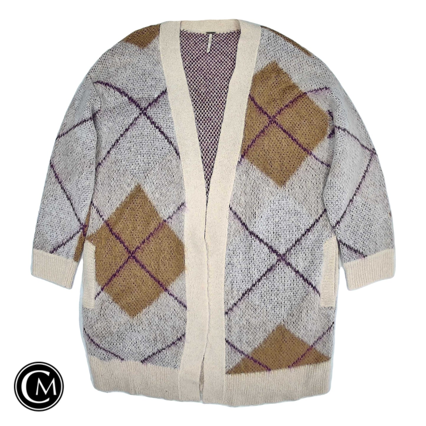 Cardigan By Free People In Purple & Tan, Size: M image 1