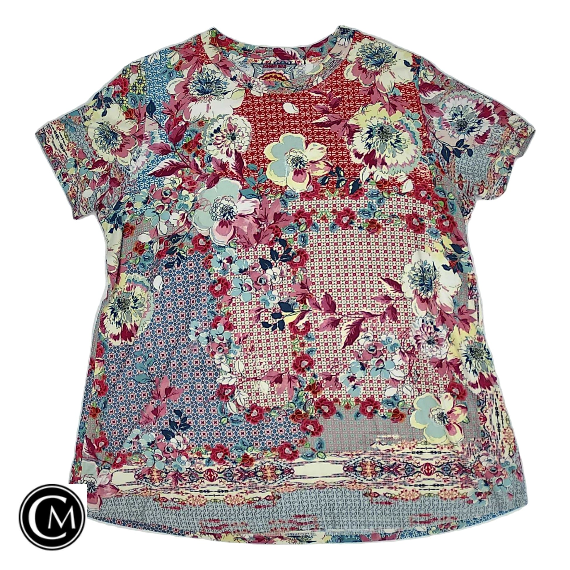 Top Ss Designer By Johnny Was In Floral Print, Size: M image 1