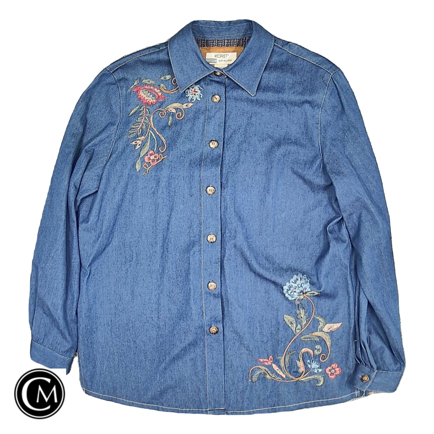 Jacket Shirt By Koret In Blue, Size: M image 1