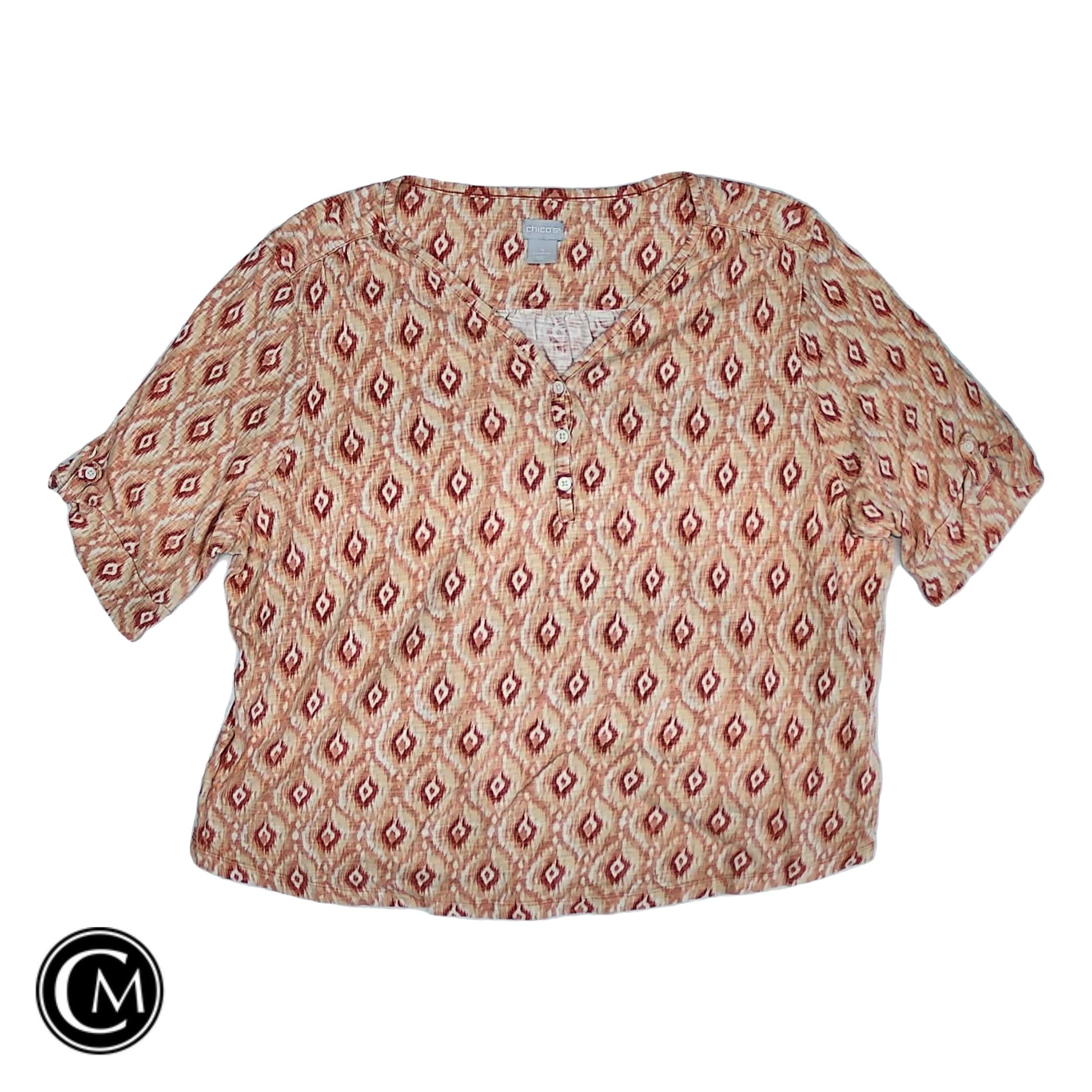 Top Ss By Chicos In Orange, Size: Xxl image 1