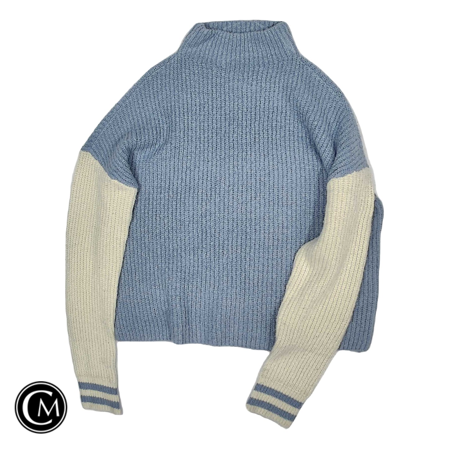 Sweater By Rd Style In Blue & Cream, Size: M image 1